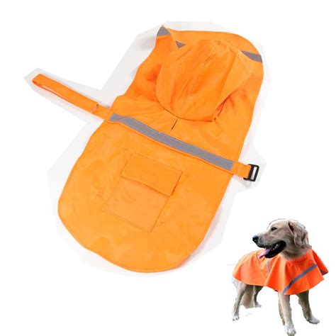 Gespout Pet Raincoat Dog Raincoat Reflective Waterproof Snowproof Big