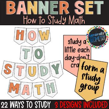 Math Banner | Math Classroom Decor | How to Study Math by Generally ...