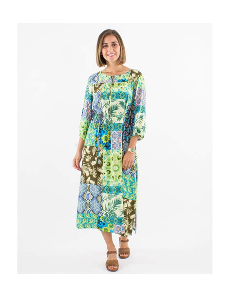 Robe Longue Oversize De Plage Baba Cool Patchwork