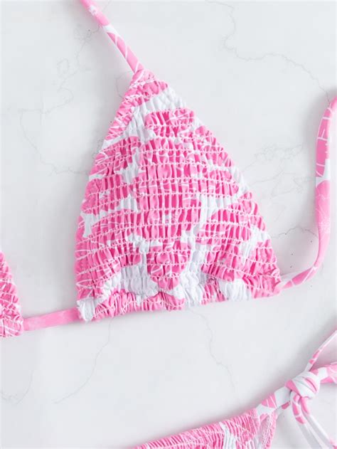 Womens Halter Tie Side Triangle Bikini Set High Cut 2 Piece Bikini Swimsuit Bathing Suit