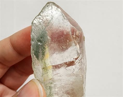 Rare Trigonic Record Keeper Clear Quartz Point With Chlorite Inclusion