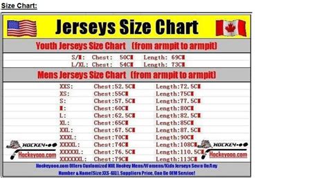 Nhl Jersey Size Chart - Greenbushfarm.com