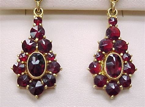 Bohemian Garnet Ornate Dangle Earrings 18k Gold From Arnoldjewelers On