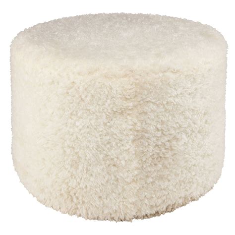 Pouf En Fausse Fourrure Blanche Boreal Maisons Du Monde