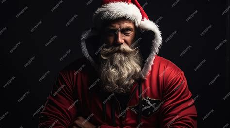 Premium Ai Image Stylish Brutal Santa Claus