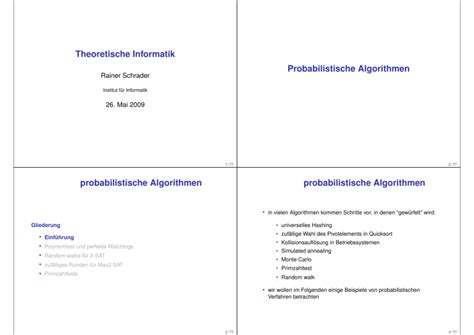 Theoretische Informatik Probabilistische Algorithmen