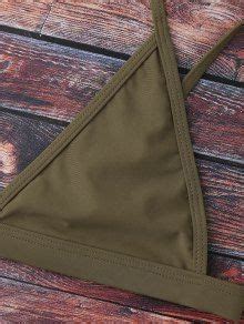 Cami Plunge String Bikini Set In ARMY GREEN ZAFUL 2024