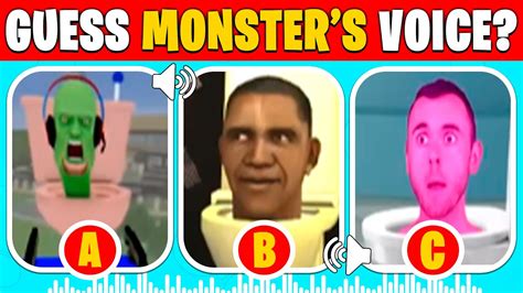 Guess Monster S Voice Quiz Skibidi Toilet Song Youtube