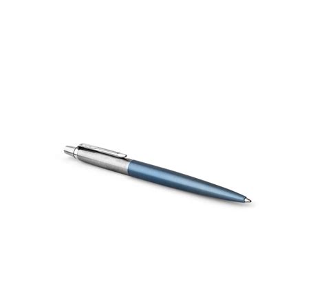 Parker Jotter Waterloo Blue Chrome Colour Trim Ballpoint Pen