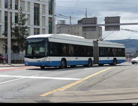 Vbz Hess Trolleybus Nr Unterwegs Auf Der Linie In Der Stadt