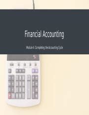 Completing The Accounting Cycle Pptx Financial Accounting Module