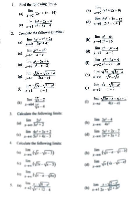 Solution Limits And Continuity Studypool Worksheets Library