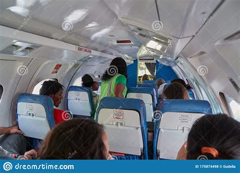 Plane Cabin Interior of a Tiny Aircraft Editorial Stock Photo - Image ...