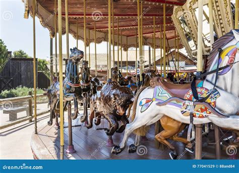 Carousel In Far West Area Portaventura Parkspain Editorial Stock