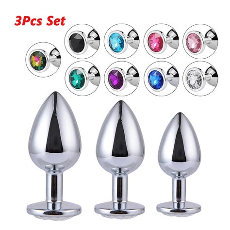 Tapón Anal de Metal de 3 unids set para adultos estimulador de tapón