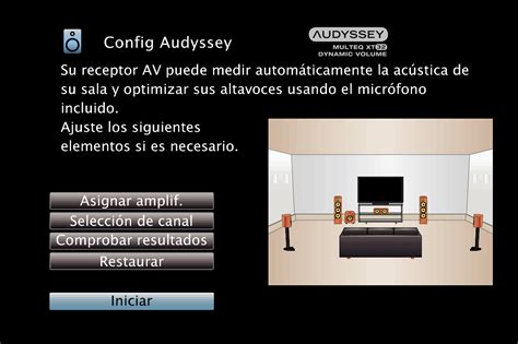 Procedimiento de configuración de los altavoces Config Audyssey AVR