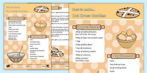 Hot Cross Cookies Recipe Sheet Teacher Made Twinkl