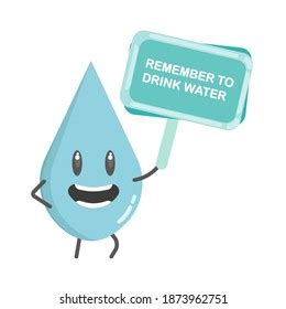 Water Drop Character Reminder Drink Water Stock Vector (Royalty Free) 1873962751 | Shutterstock