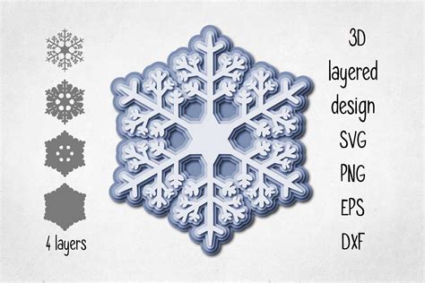 3D Snowflake Mandala Svg 187 SVG File For Silhouette