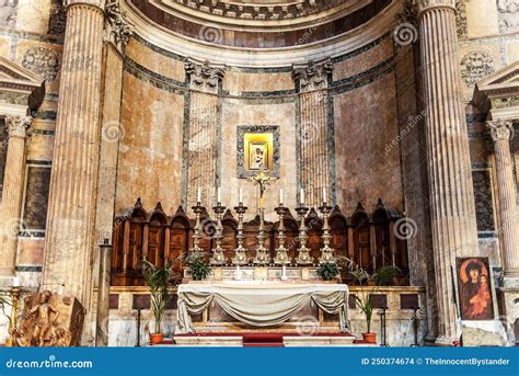 Rome - High Altar of the Pantheon Editorial Stock Image - Image of ...