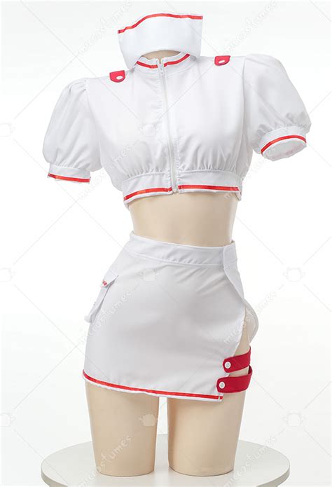 Top et Jupe de Style d Infirmière Uniforme avec Bandeau Sexy Lingerie Set Lingerie de haute