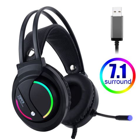 Gaming Headset 7.1 Surround Sound USB 3.5mm Wired Game Headphones with ...