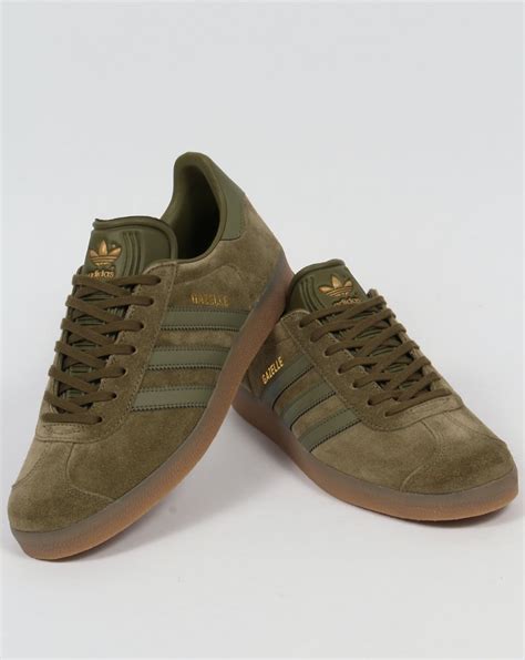 Adidas Gazelle Trainers Olive Cargo Originals Shoes Mens Sneakers