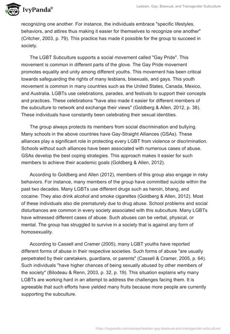 Lesbian Gay Bisexual And Transgender Subculture Words Essay Example