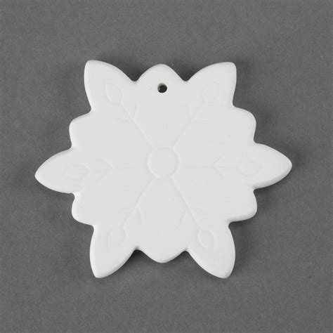 unfinished Ceramic bisque Snowflake Ornament