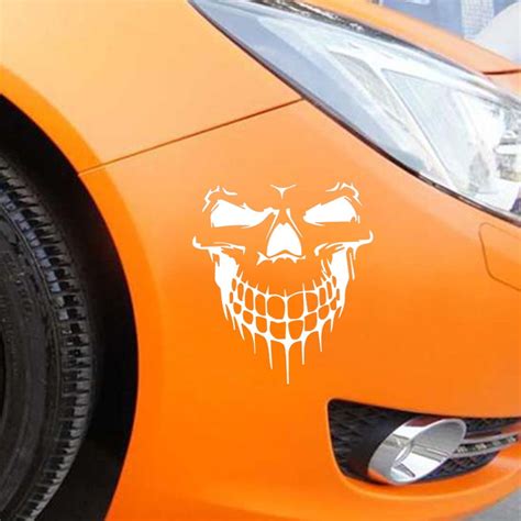 STEADY Reflective Skull Car Stickers Styling Removable Waterproof