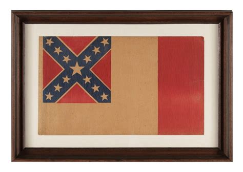 Unusual Confederate Flag In The 3rd National Format Printed On Heavy