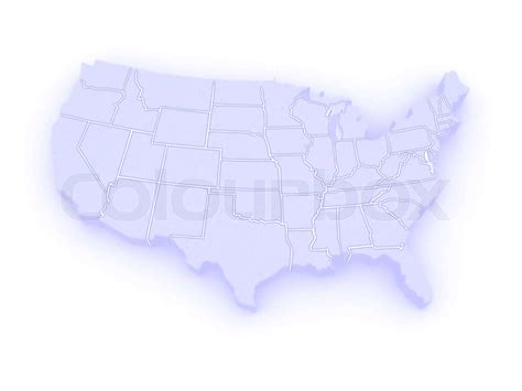 Three Dimensional Map Of Usa Stock Image Colourbox