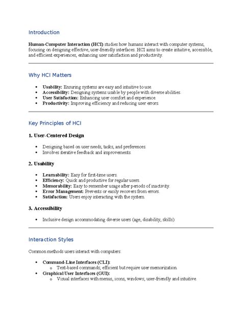 lecture notes  human computer interaction hci principles