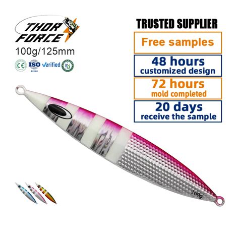 THORFORCE Custom 100g125mm Slow Pitch Luminous Streak Deep Sea Fishing