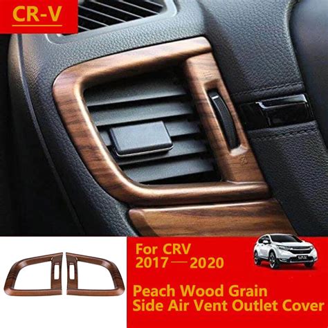 Car Air Vent Trims Side Wind Outlet Decoration Abs Peach Wood Grain