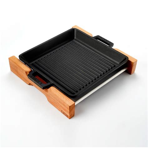 LAVA CAST IRON Lava Enameled Cast Iron Grill Pan 13 Inch Rectangle With