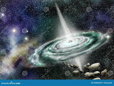 Quasar galaxy stock illustration. Illustration of galaxy - 55268330