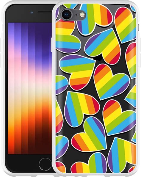 Iphone Se Hoesje Regenboog Hartjes Designed By Cazy Bol