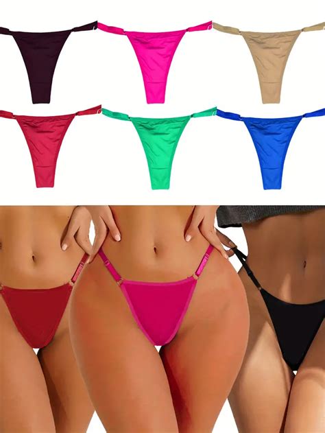 Ring Linked Thongs Captivating Solid Stretchy Intimates Temu