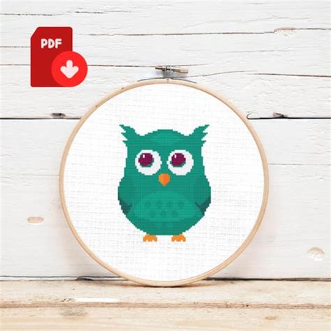 Set of 3 Owls Cross Stitch Pattern Owl Cross Stitch Pattern Bird Cross ...