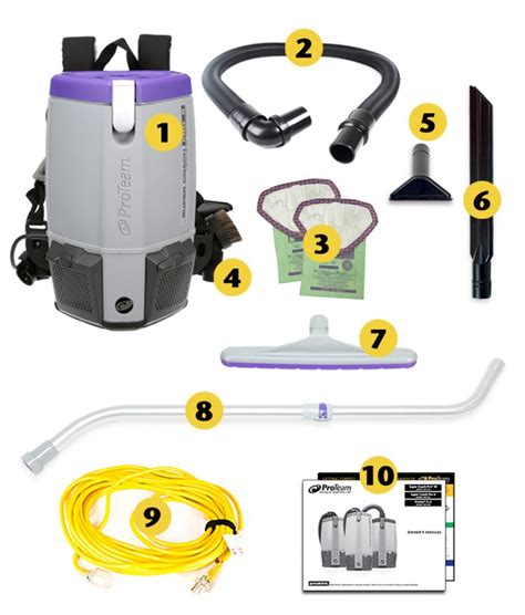 Proteam Super Coach Pro Qt Backpack Vacuum W Xover Multi