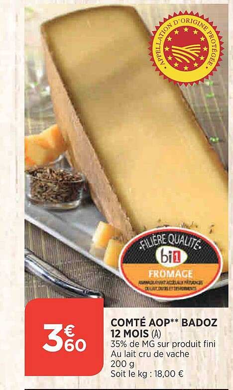 Promo Comté Aop Badoz 12 Mois chez Maximarché iCatalogue fr