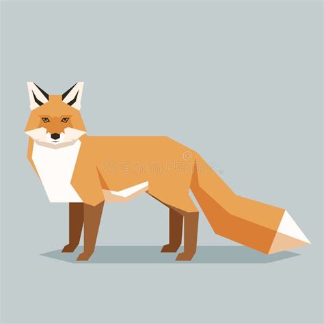 Flat geometric fox stock vector. Illustration of character - 122551481