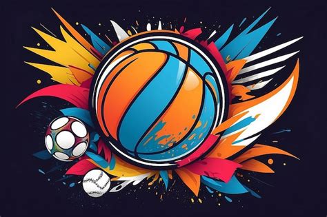 Premium AI Image | A vector drawing represents colorful sports logo design