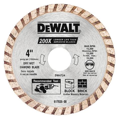 DeWalt DW4724B Continuous Rim Diamond Blade 4 Bulk