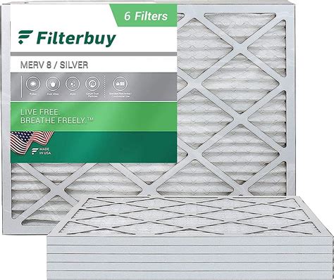 Filterbuy 24x30x1 Air Filter MERV 8 Pleated HVAC AC Furnace Filters 6