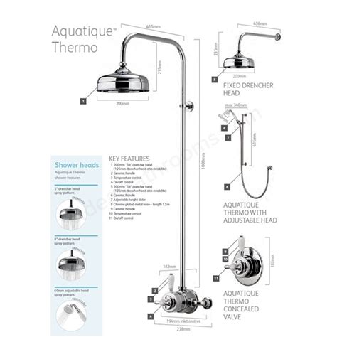 Aqualisa Aquatique Thermo Exposed Mixer Shower Chrome Ideal Bathrooms