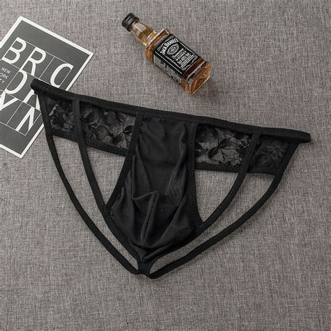 Jual Celana Dalam Pria Celana Low Waist Transparan Crotchless Sexy G String Lingerie Pria Y