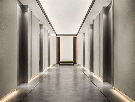 Premium Photo Modern Luxury Wood And Tile Hotel Corridor