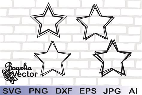 Star Frame svg, Double Frame Svg, Monogram Frame Svg